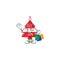 Cheerful christmas best price tag cartoon character waving and holding Shopping bags