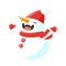 Cheerful Christmas card with Snowman.