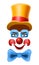 cheerful clown actor and circus character vector illustration