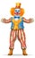 cheerful clown actor and circus character vector illustration