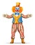 cheerful clown actor and circus character vector illustration