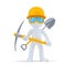 Cheerful construction worker/builder posing with tools