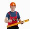 Cheerful construction worker in uniform