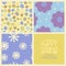 Cheerful coordinating seamless Spring designs. Abstract flowers and shapes in soft colors.