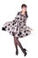 Cheerful coquette in retro style dress