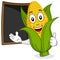 Cheerful Corn Cob with Menu Blackboard