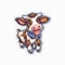 Cheerful Cow Illustration Sticker: Playful Joy and Adorable Charm for Stickers and More