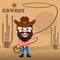 Cheerful cowboy vector illustration.