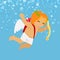 Cheerful Cupid Holding Bow, Valentines Day Vector