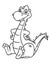 Cheerful dinosaur character sitting illustration cartoon coloring