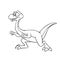 Cheerful dinosaur runs character animal illustration cartoon contour