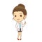 Cheerful doctor girl cartoon character