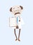 Cheerful Doctor Showing Medical Report Checklist Vector