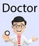 Cheerful Doctor with Stethoscope Vector