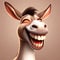 Cheerful donkey smiling. Generative AI