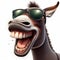 Cheerful donkey smiling. Generative AI