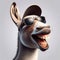 Cheerful donkey smiling. Generative AI