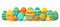 Cheerful easter greeting postcard with vibrant spring colors and the text happy easter