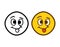 Cheerful emoticon showing tongue in doodle style
