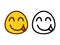 Cheerful emoticon showing tongue in two style