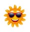 Cheerful Face of Summer Sun with Sunglasses