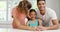 Cheerful family in kitchen