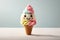 Cheerful Felt Ice Cream Mascot
