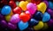 Cheerful and festive heart-shaped balloons in bold colors Creating using generative AI tools