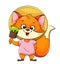 Cheerful foxy cartoon character