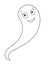 Cheerful ghost - vector linear picture for coloring. Ghost is an element for a coloring book. Outline. Spirit - Halloween picture