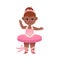 Cheerful Girl in Tutu Skirt Depicting Ballerina Profession Vector Illustration
