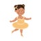 Cheerful Girl Wearing Tutu Skirt Depicting Ballerina Profession Vector Illustration
