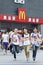 Cheerful girls in front of MacDonals outlet, Xiang Yang, China