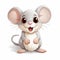 Cheerful Gray Mouse Character: Childlike Illustrations With A Touch Of Realism