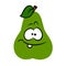 Cheerful Green pear fruit character cartoon