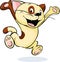 Cheerful and happy cat jumps - vector