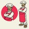 Cheerful happy chef in crossing arm pose