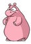 Cheerful hippo character illustration cartoon