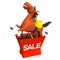 Cheerful Horse Jumped Out Of Sale Shopping Bag