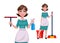 Cheerful housekeeper, mother, beautiful woman