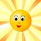 Cheerful image of the sun with face for the joy of life