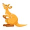 Cheerful Kangaroo Character and Australian Marsupial Animal Look Up Vector Illustration