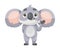 Cheerful Koala Animal with Large Ears and Pretty Snout Waving Paw Vector Illustration