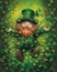 Cheerful Leprechaun: Vibrant Cartoon-Style Oil Stick Painting. AI generated