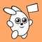 Cheerful little bunny with a festive flag