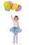 Cheerful little girl with balloons