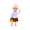 cheerful mature woman greeting friends in mall cartoon vector