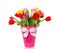 Cheerful mixed tulip bouquet