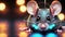 cheerful mouse with neon backlight