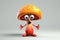 Cheerful Mushroom Character with Face and Arms. AI